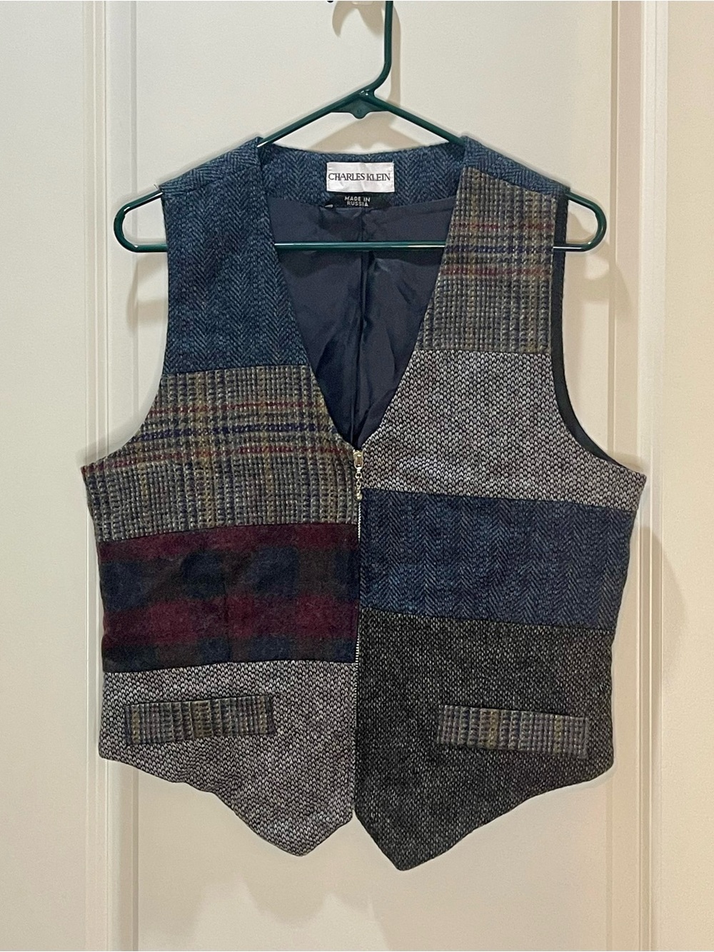 Charles Klein Vintage 80’s Patchwork Tweed Vest Wool 10